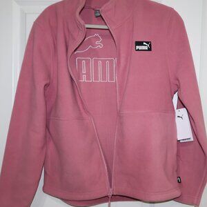 PUMA Women’s Full-Zip Fleece Jacket Pink Size Large NWT